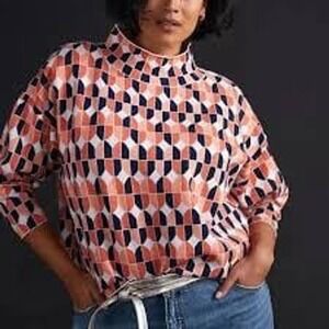 Anthropologie Maeve Carys mock-neck sweater printed size medium